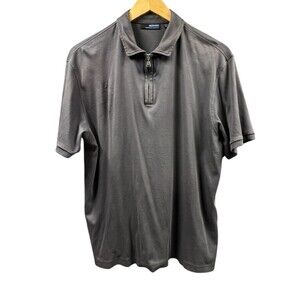 Murano Shirt Mens XL Gray Polo 3/4 Zip Stretch‎ Top Preppy Pullover